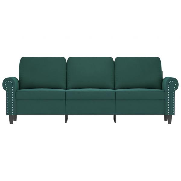 3-Sitzer-Sofa Dunkelgrün 180 cm Samt