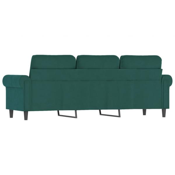 3-Sitzer-Sofa Dunkelgrün 180 cm Samt