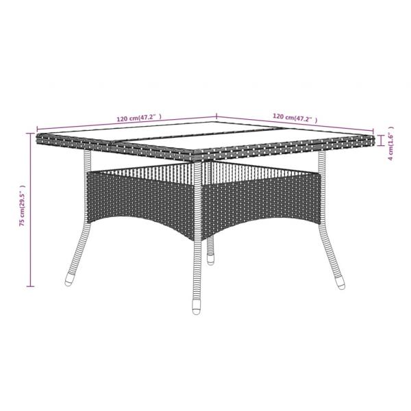 5-tlg. Garten-Essgruppe Poly Rattan & Massivholz Akazie Schwarz