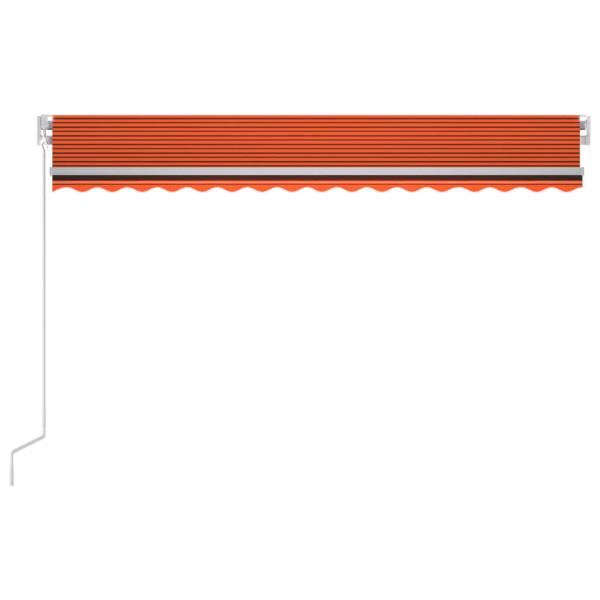 Markise Manuell Einziehbar mit LED 400x350 cm Orange und Braun