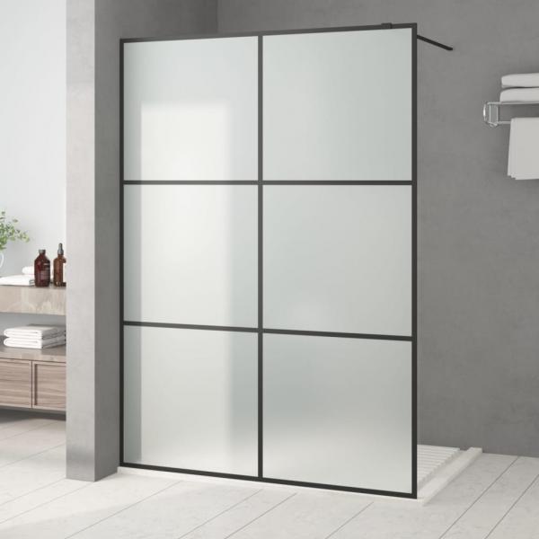 ARDEBO.de - Duschwand für Begehbare Dusche Schwarz 140x195 cm Matt ESG-Glas