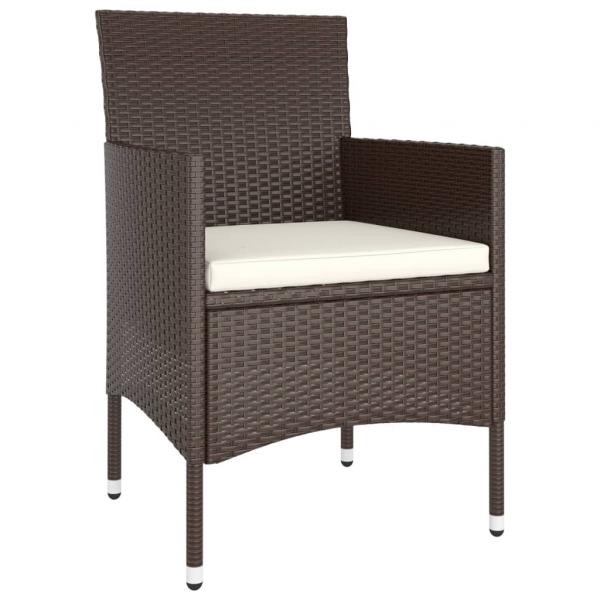 5-tlg. Bistro-Set Poly-Rattan und Hartglas Braun