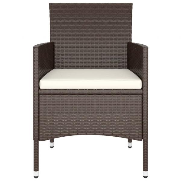 5-tlg. Bistro-Set Poly-Rattan und Hartglas Braun