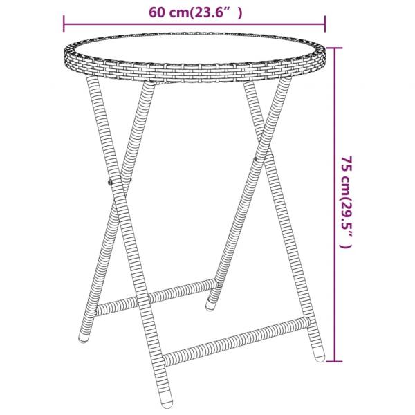 5-tlg. Garten-Bistro-Set Poly Rattan und Hartglas Beige