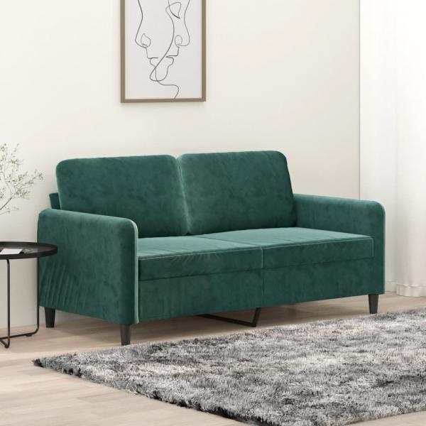 ARDEBO.de - 2-Sitzer-Sofa Dunkelgrün 140 cm Samt