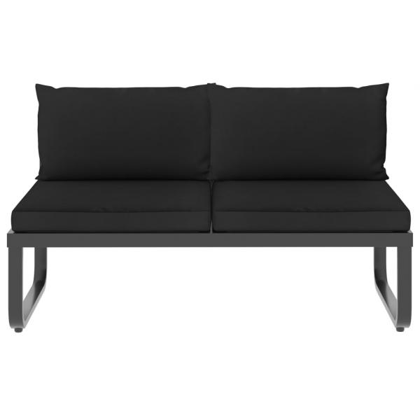 5-tlg. Garten-Ecksofa-Set mit Auflagen Aluminium und WPC