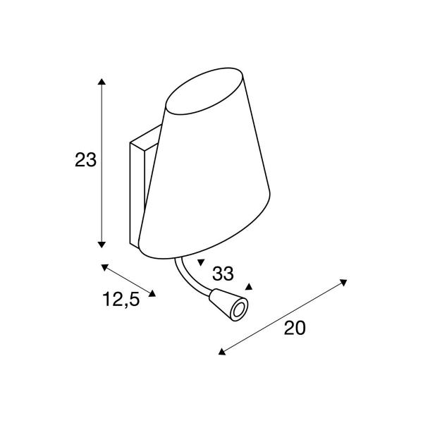 SLV COUPA FLEX Wandleuchte, 3000K, chrom, Glas satiniert (149452)