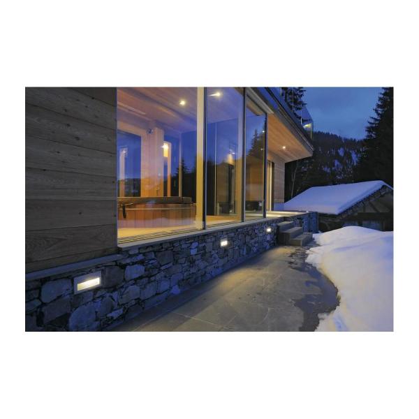 SLV BRICK DOWNUNDER, Outdoor Wandeinbauleuchte, LED, 3000K, IP54, rechteckig, silbergrau (229702)