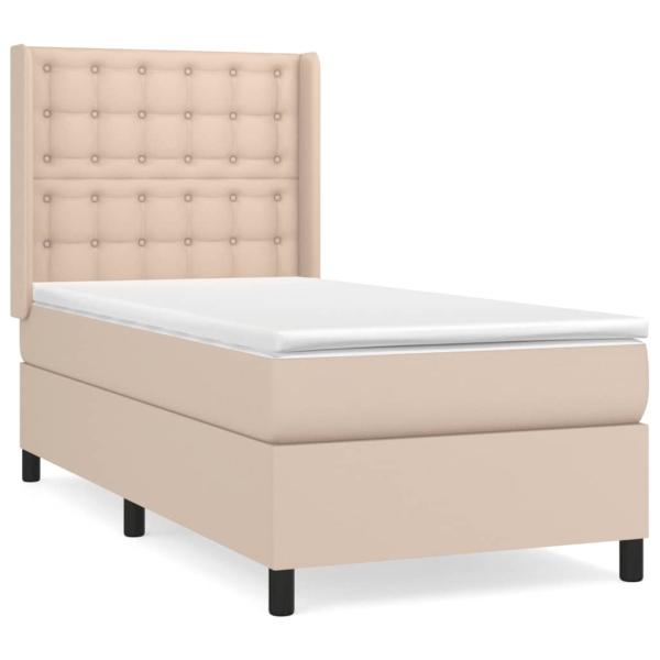 Boxspringbett mit Matratze Cappuccino-Braun 80x200cm Kunstleder