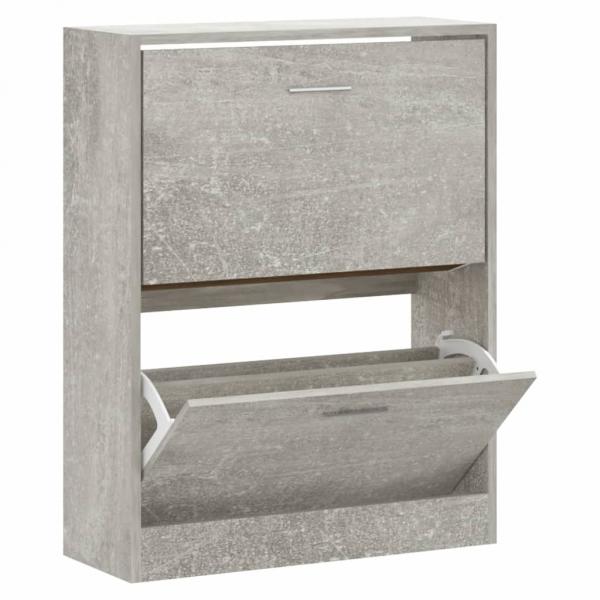 ARDEBO.de - Schuhschrank Betongrau 63x24x81 cm Holzwerkstoff