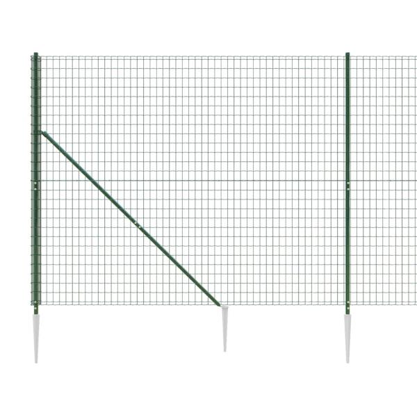 Maschendrahtzaun mit Bodenhülsen Grün 1,4x10 m