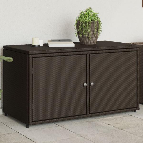 ARDEBO.de - Gartenschrank Braun 110x55x60,5 cm Poly Rattan