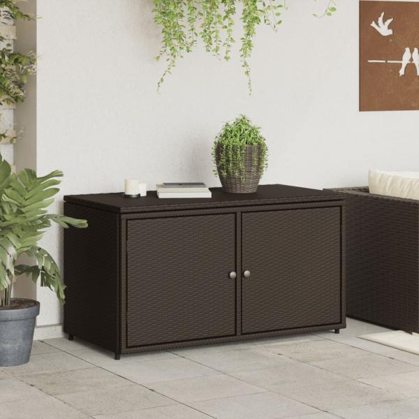 Gartenschrank Braun 110x55x60,5 cm Poly Rattan