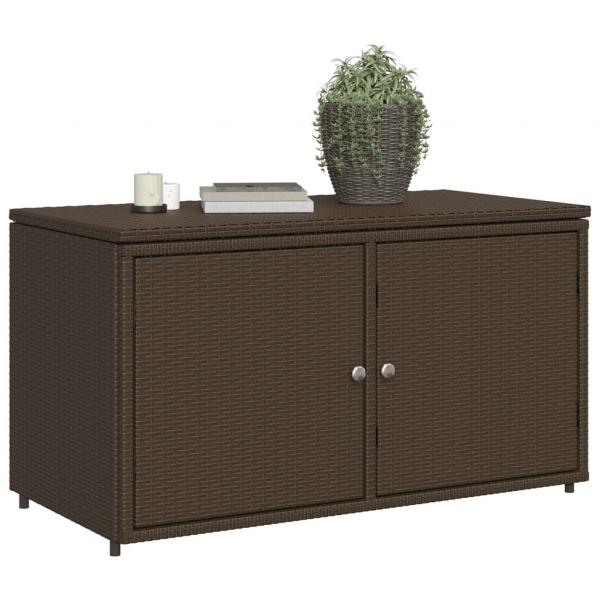 Gartenschrank Braun 110x55x60,5 cm Poly Rattan