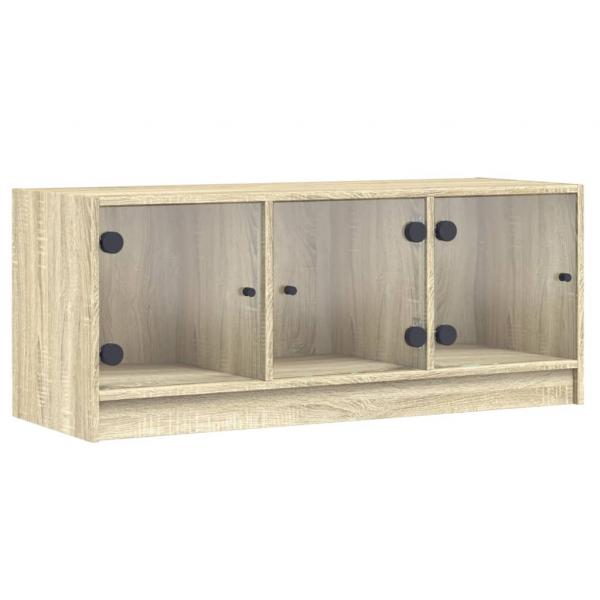 TV-Schrank mit Glastüren Sonoma-Eiche 102x37x42 cm