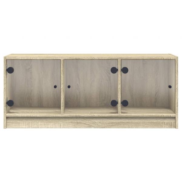 TV-Schrank mit Glastüren Sonoma-Eiche 102x37x42 cm