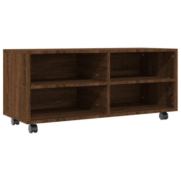 TV-Schrank mit Rollen Braun Eiche 90x35x35 cm Holzwerkstoff