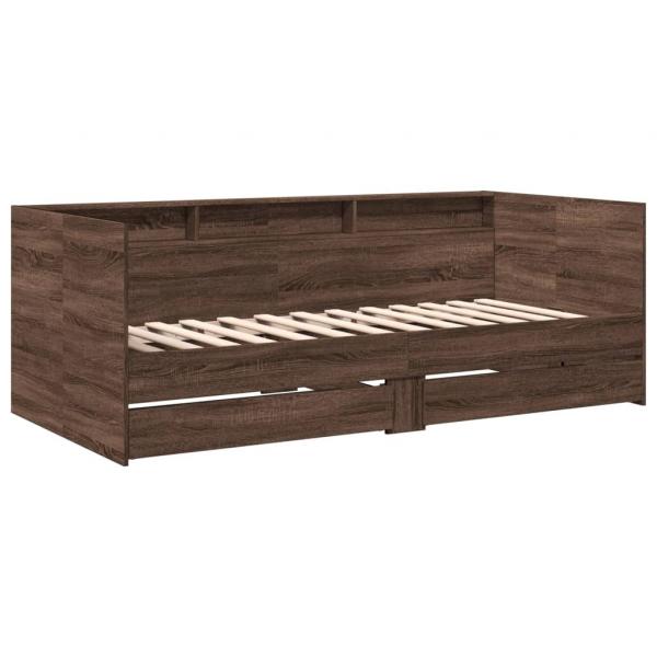 Tagesbett Schubladen Braun Eiche-Optik 75x190 cm Holzwerkstoff