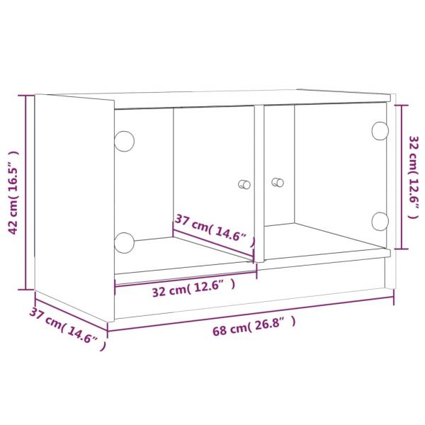 TV-Schrank mit Glastüren Schwarz 68x37x42 cm