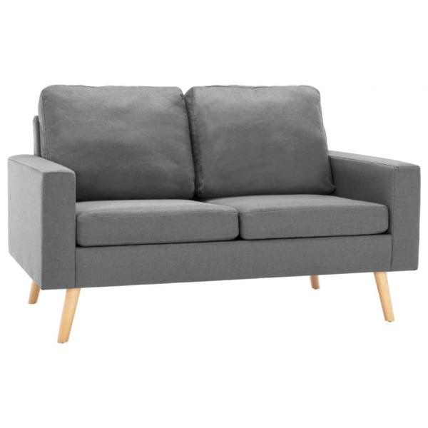 2-Sitzer-Sofa Hellgrau Stoff