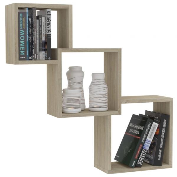 Cube Wandregale Sonoma-Eiche 68x15x68 cm Holzwerkstoff