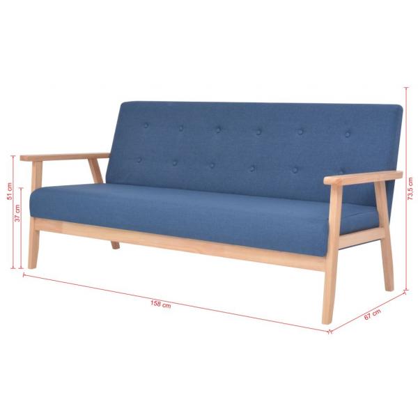 3-Sitzer-Sofa Stoff Blau