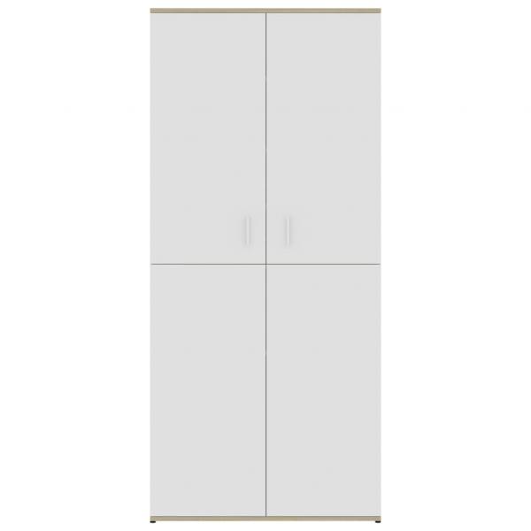 Schuhschrank Weiß & Sonoma-Eiche 80x39x178 cm Holzwerkstoff