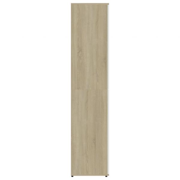 Schuhschrank Weiß & Sonoma-Eiche 80x39x178 cm Holzwerkstoff