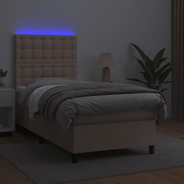 Boxspringbett mit Matratze & LED Cappuccino-Braun 80x200cm