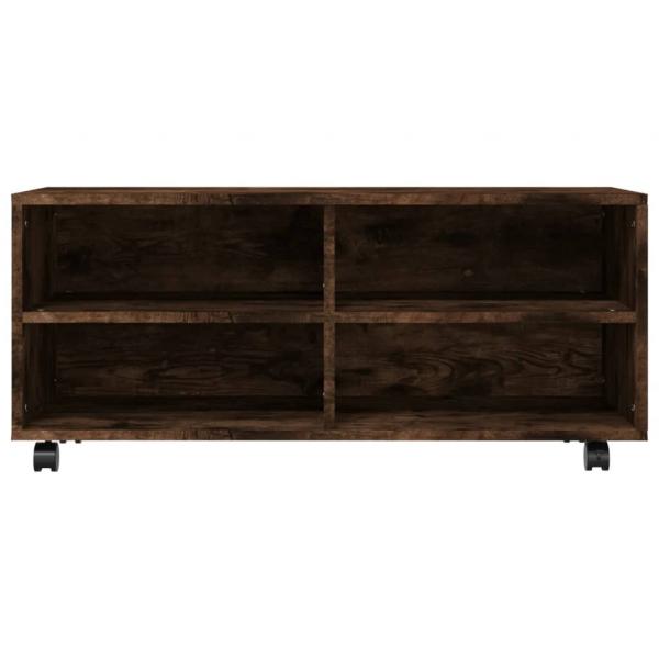 TV-Schrank mit Rollen Räuchereiche 90x35x35 cm Holzwerkstoff