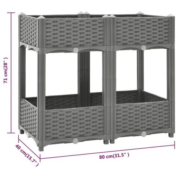 Hochbeet 80x40x71 cm Polypropylen