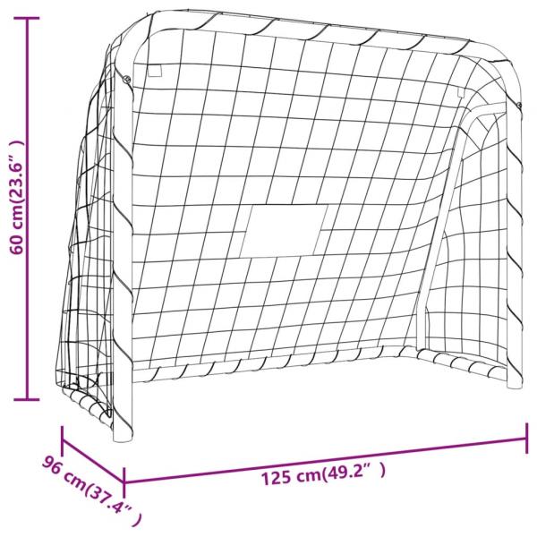 Fußballtor mit Netz Weiß 125x96x60 cm Stahl & Polyester