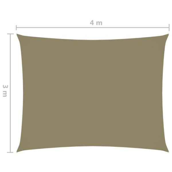 Sonnensegel Oxford-Gewebe Rechteckig 3x4 m Beige