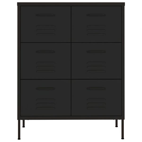 Schubladenschrank Schwarz 80x35x101,5 cm Stahl    