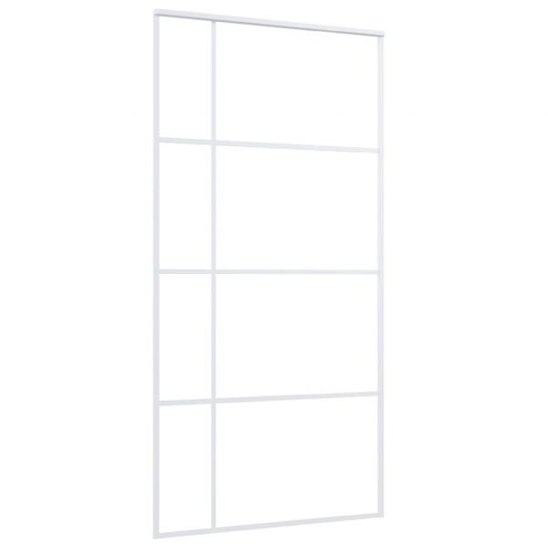 Schiebetür ESG Glas und Aluminium mattiert 102,5x205 cm Weiß