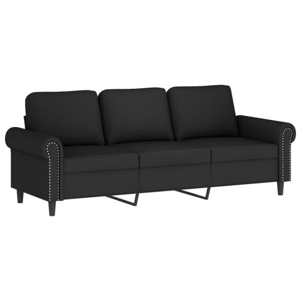 3-Sitzer-Sofa Schwarz 180 cm Samt