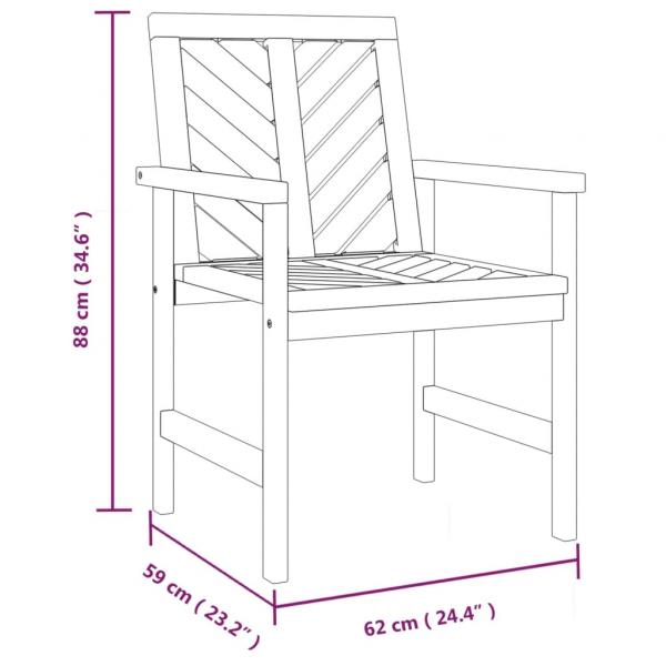 Garten-Essstühle 2 Stk. Massivholz Akazie