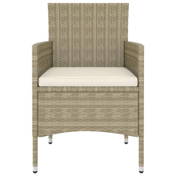 5-tlg. Garten-Lounge-Set Poly Rattan Beige