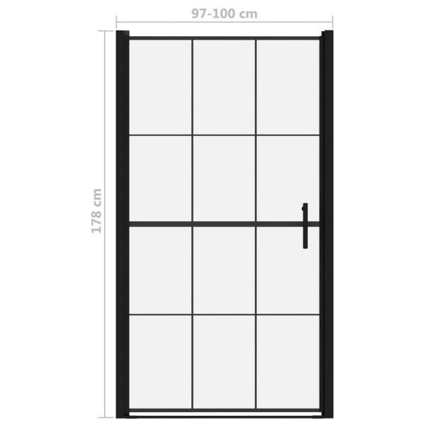 Duschtür Hartglas 100 x 178 cm Schwarz