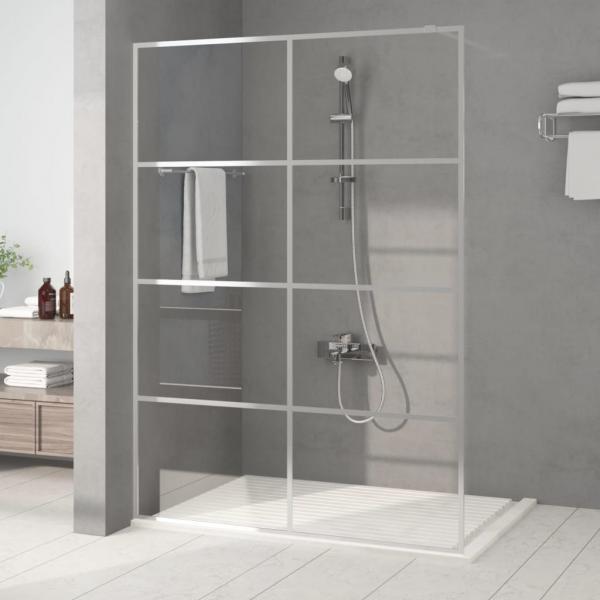 ARDEBO.de - Duschwand für Begehbare Dusche Silbern 140x195 cm ESG-Klarglas