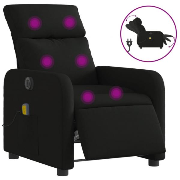 Massagesessel Elektrisch Schwarz Stoff