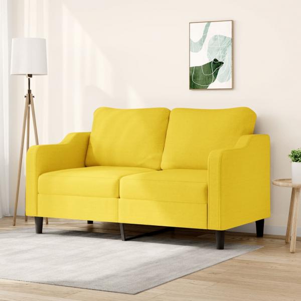 ARDEBO.de - 2-Sitzer-Sofa Hellgelb 140 cm Stoff