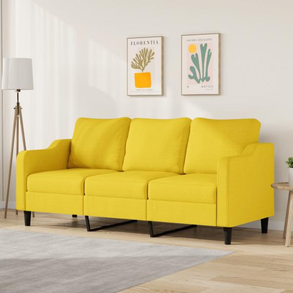 ARDEBO.de - 3-Sitzer-Sofa Hellgelb 180 cm Stoff