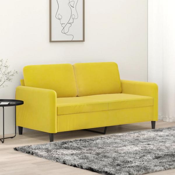 ARDEBO.de - 2-Sitzer-Sofa Gelb 140 cm Samt