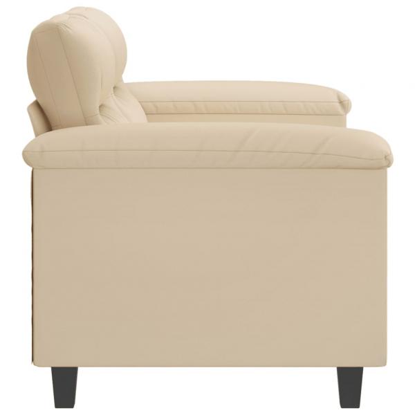 2-Sitzer-Sofa Creme 120 cm Mikrofasergewebe