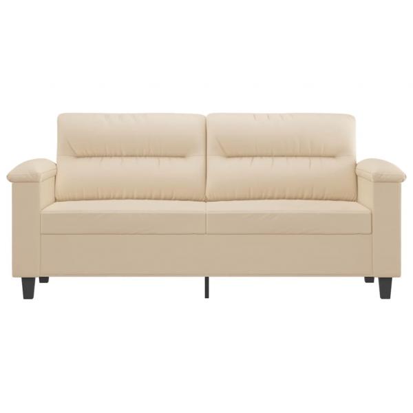 2-Sitzer-Sofa Creme 140 cm Mikrofasergewebe