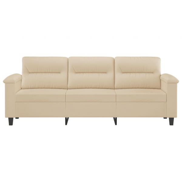 3-Sitzer-Sofa Creme 180 cm Mikrofasergewebe