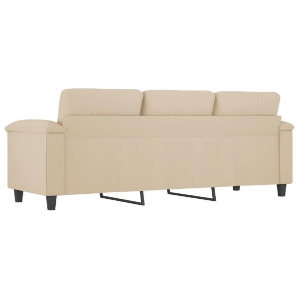 3-Sitzer-Sofa Creme 180 cm Mikrofasergewebe