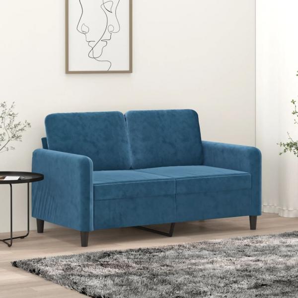 ARDEBO.de - 2-Sitzer-Sofa Blau 120 cm Samt