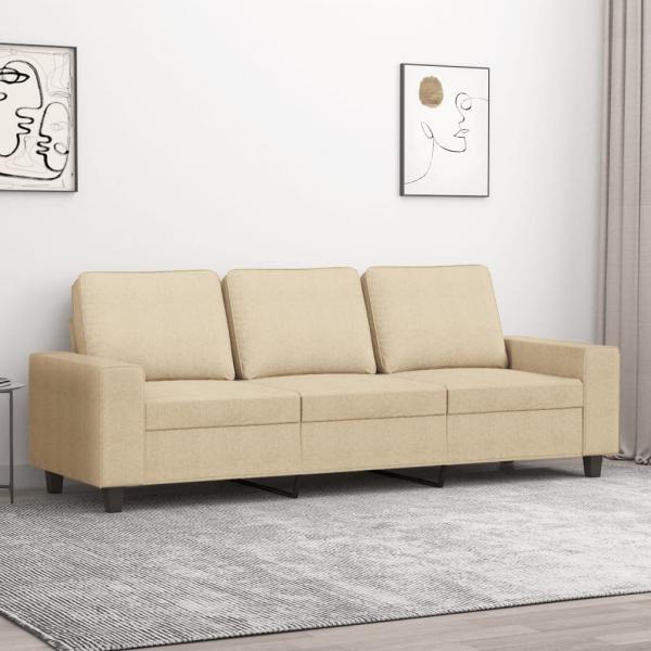 ARDEBO.de - 3-Sitzer-Sofa Creme 180 cm Stoff